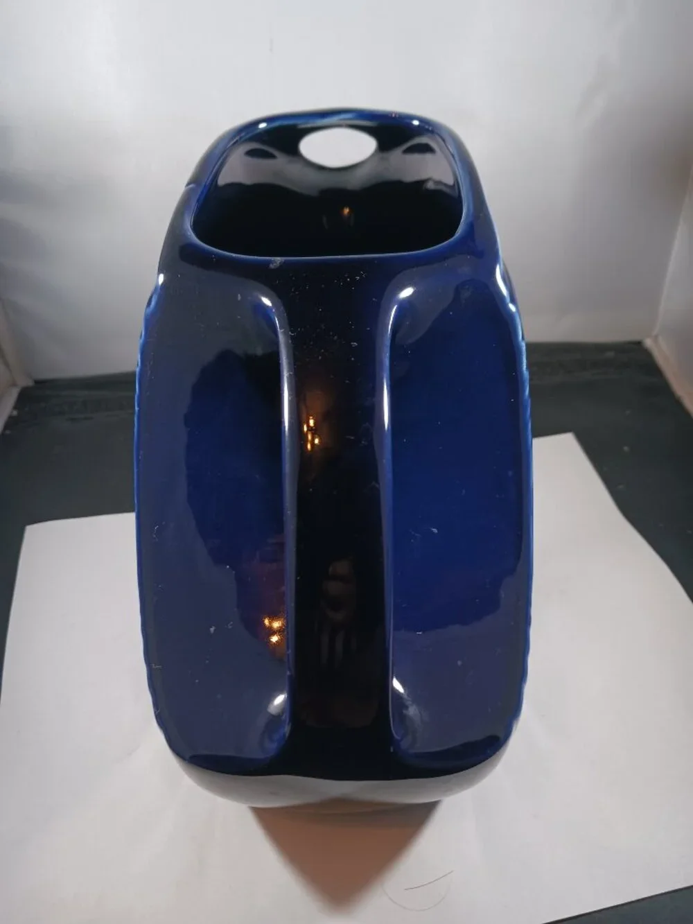 Fiestaware Vintage Large Disc Water Pitcher Cobalt Blue Ceramic Homer Laughlin